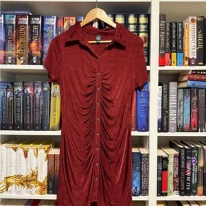 Wild Fable Burgundy Collared Dress